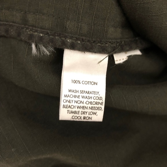 LOFT Cotton Army Green Double Breasted Peplum Lightweight Military Jacket M - Picture 9 of 14